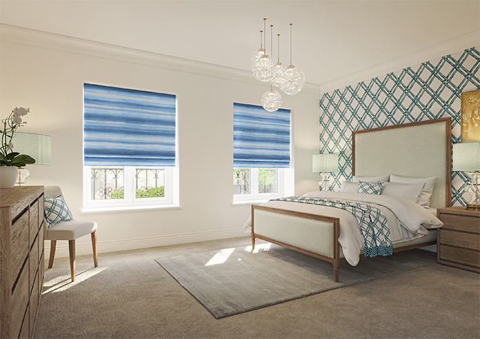 Ombre Velvet, Vivid Blue - Twist&Fit Roman Blind - Image 6